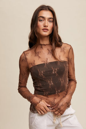 Lacy Mesh Layering Top