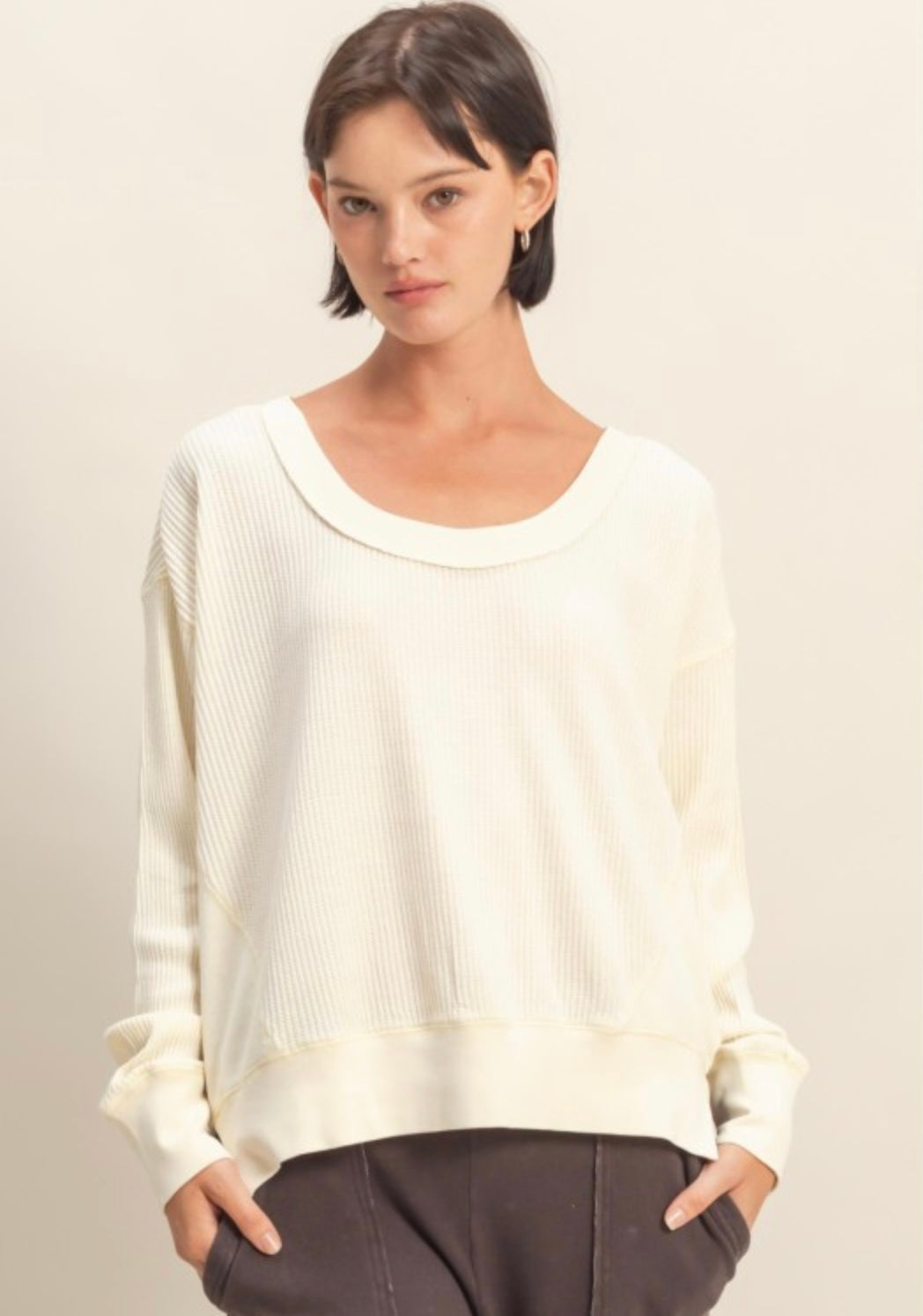 Waffle Mineral Wash Top
