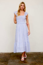 Smocked Ruffle Midi