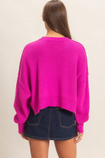 Fuchsia Ribbed Sweater