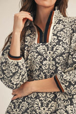 Baroque Front Zip Dress