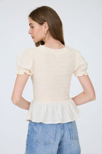 Smocked Peplum Top