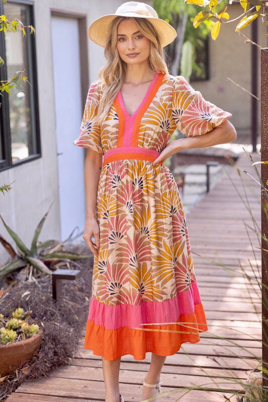 Palm Midi Dress