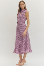 Striped Wrap Midi