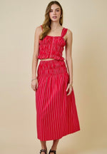 Macie Striped Midi Skirt