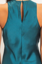 Teal Satin Dress