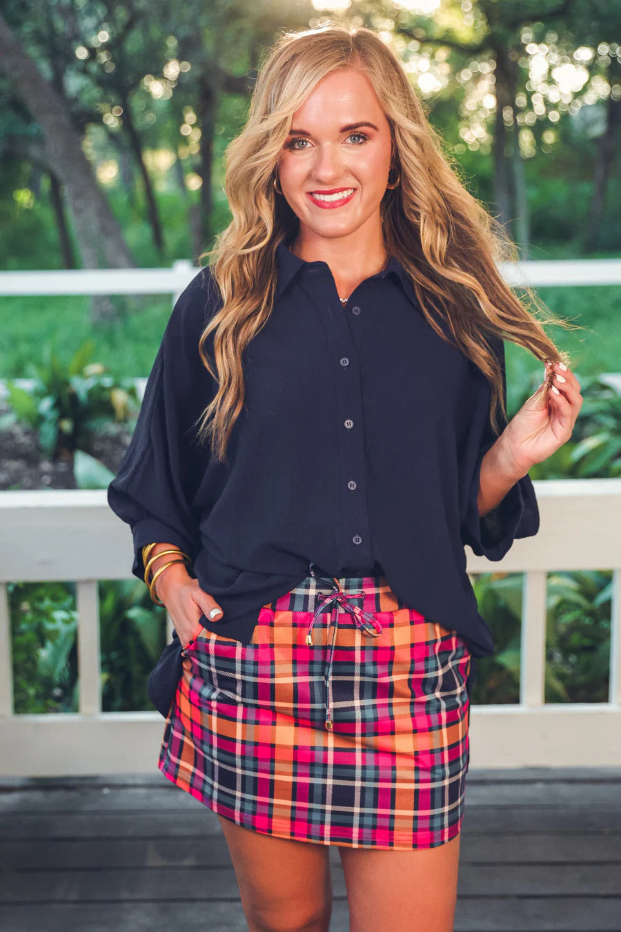 Patterned In Plaid Skort