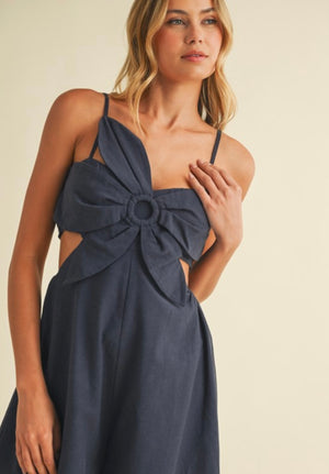 Linen Flower Jumpsuit