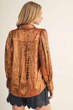Buttoned Metallic Shirt
