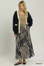 Zebra Print Wide Leg Pants