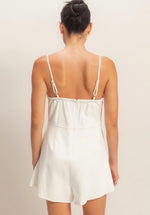 Tie Front Denim Romper