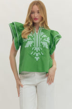 Tiered Flutter Sleeve Top