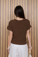 V Stitch Brown Sweater