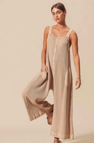 Waffle Wide Leg Jumpsuit