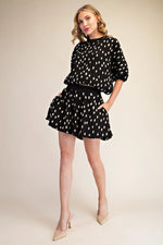 Pleated Dot Blouse