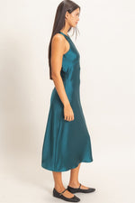 Teal Satin Dress
