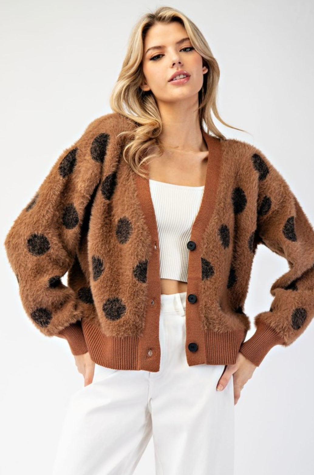 Polka Dot Mohair Cardigan