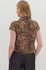 Mock Neck Leopard Top