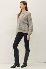 Contrast Cable Knit Sweater