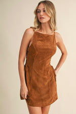 Suede Lace Up Dress