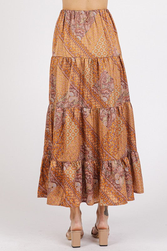 Satin Paisley Skirt