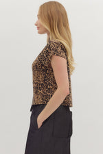 Mock Neck Leopard Top