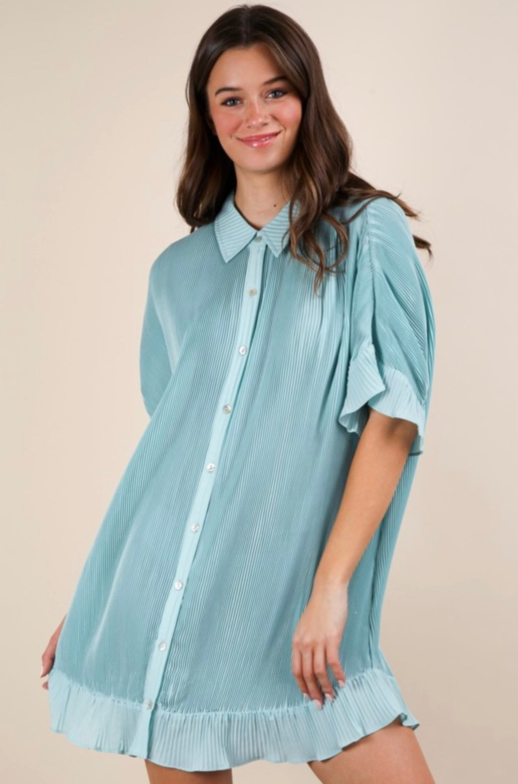 Pleated Mini Dress