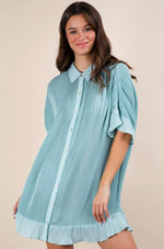 Pleated Mini Dress