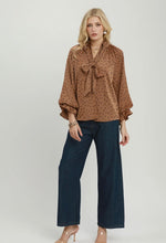 Dot Tie Neck Blouse