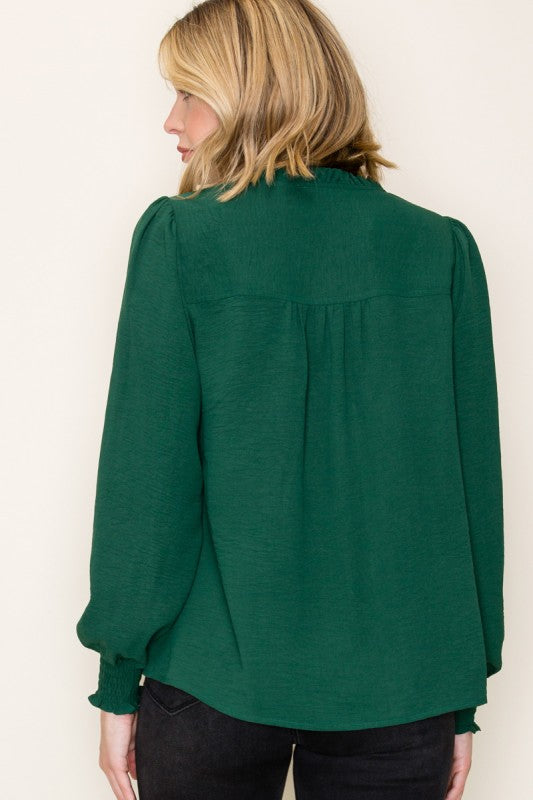 Smocked Cuff Blouse