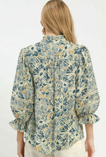Floral Lace Trim Blouse