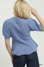 Cable Knit Peplum Sweater