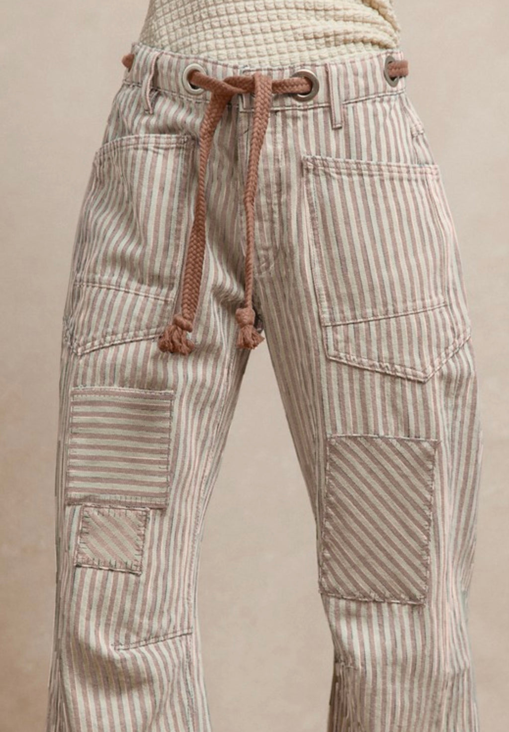 Striped Barrel Pants