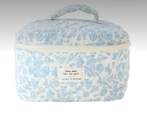 Blue Garden Makeup Bag - Large