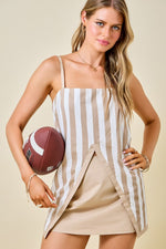 Game Day Striped Split Open Top