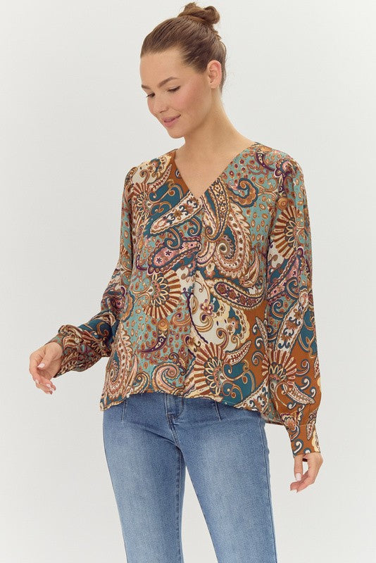 Paisley Print Top