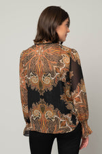 Lurex Peasant Top