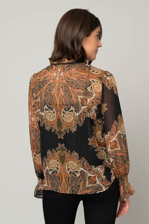 Lurex Peasant Top