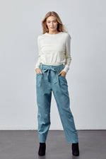 Belted Suede Pants