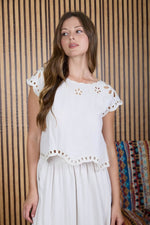 Natural Eyelet Blouse