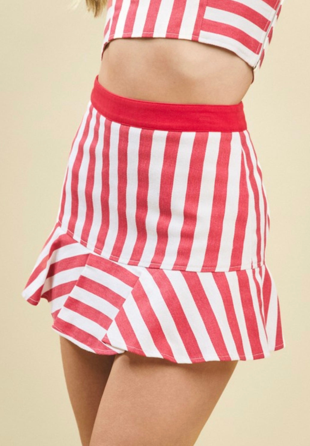 Red Stripe Skirt