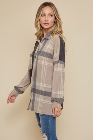 Plaid Colorblock Shacket