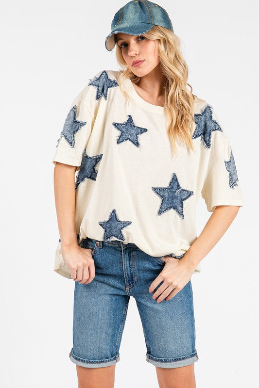 Frayed Star Top