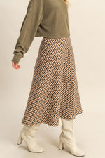 Houndstooth Midi Skirt