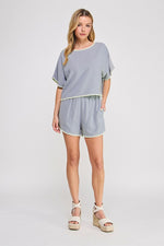 Soft Linen Embroidered Shorts