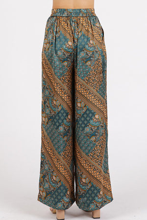 Satin Paisley Pants