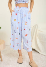Brunch Motif Cropped Pants