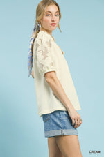 Lace Contrast Blouse