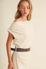 Suede Asymmetric Dress