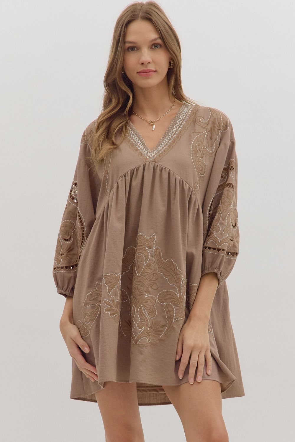 Embroidered Boho Dress
